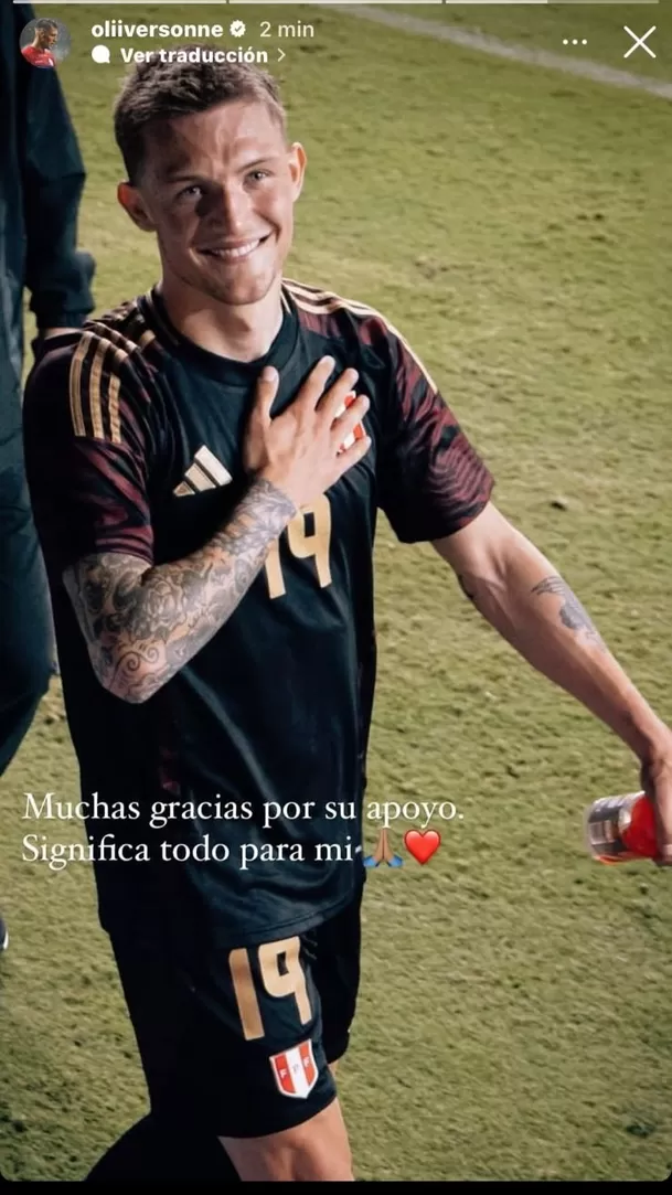 Mensaje de Oliver Sonne tras ser convocado para jugar la Copa América / Instagram