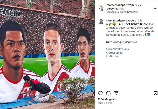 Mural de Oliver Sonne, Grimaldo y Quispe. | Foto: Instagram.