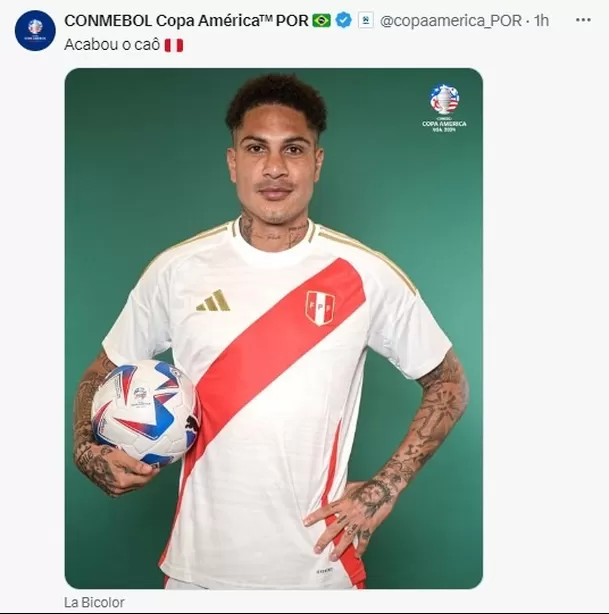 Paolo Guerrero posó para una sesión de fotos de la Conmebol / Foto: Conmebol