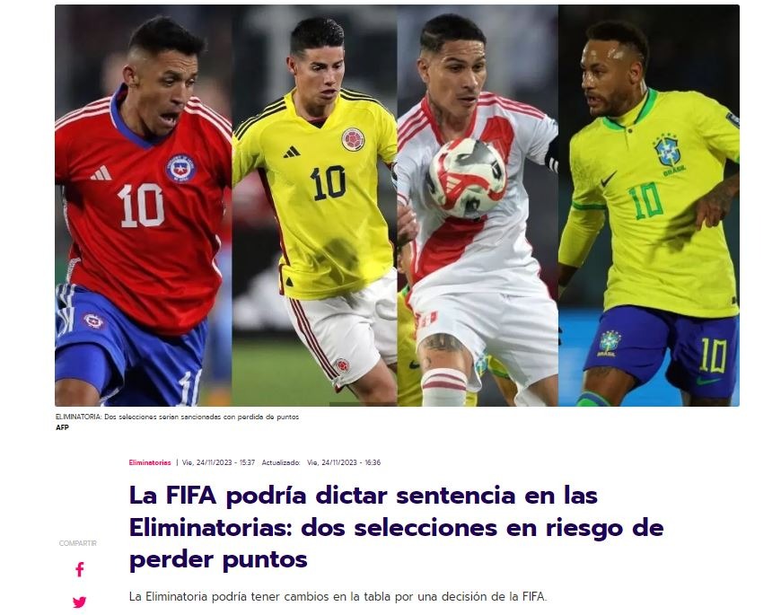 La selección peruana tiene un solo punto en la tabla de posiciones. | Foto: Antena 2