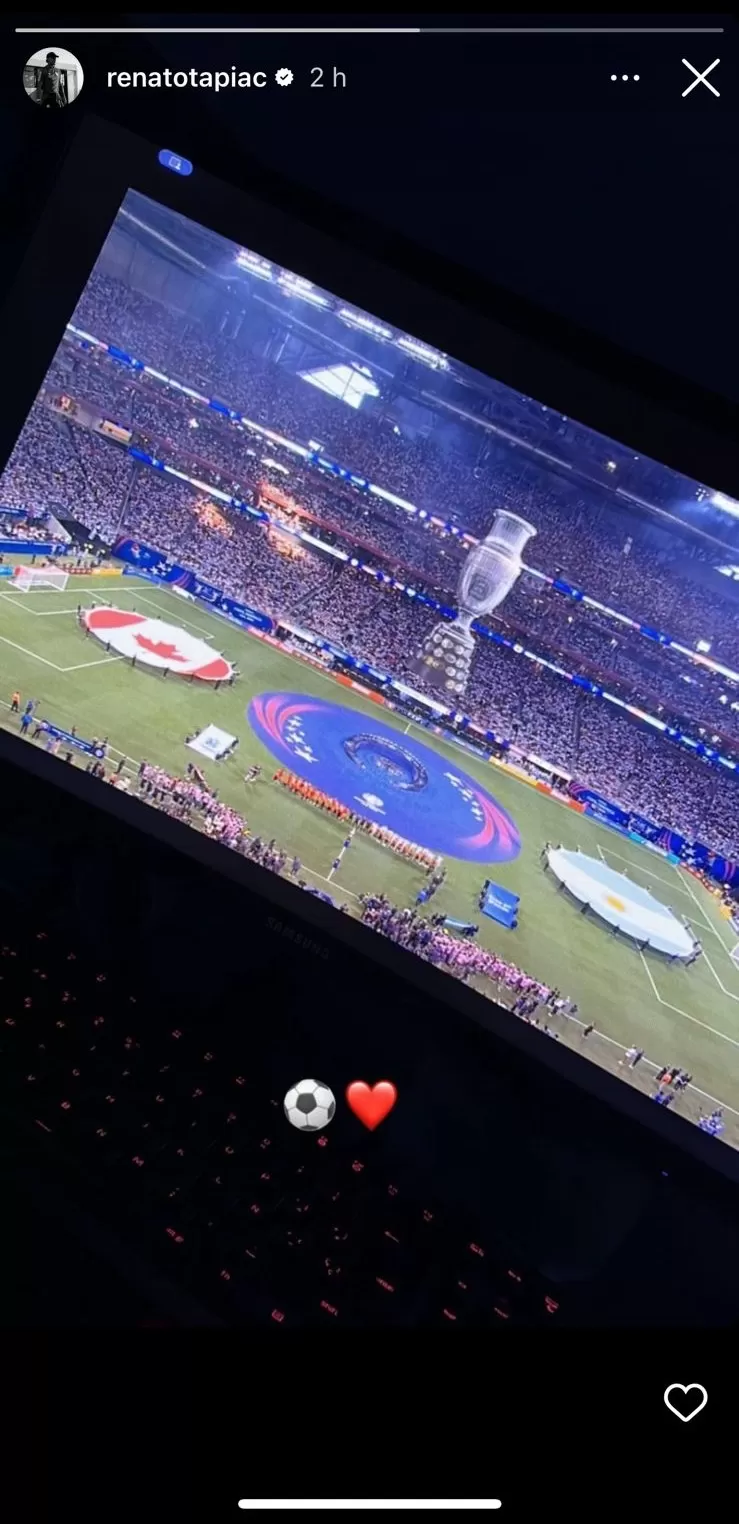 Renato Tapia sigue la Copa América desde su casa / Foto: Instagram Renato Tapia