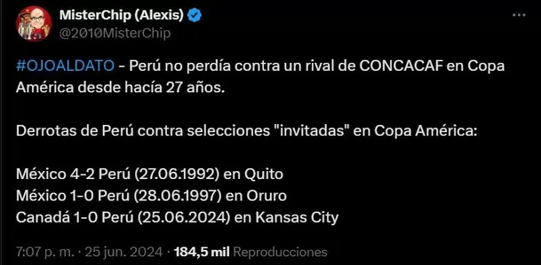 Perú no perdía con equipo Concacaf en la Copa América tras casi tres décadas. | Foto: X