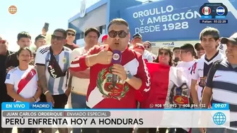 Decenas de peruanos reunidos en Leganés para el amistoso ante Honduras. Así se vive la previa en Madrid. | AD