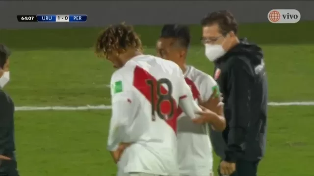 Uruguay vs. Perú: André Carrillo pidió su cambio tras lesión e ingresó Santiago Ormeño