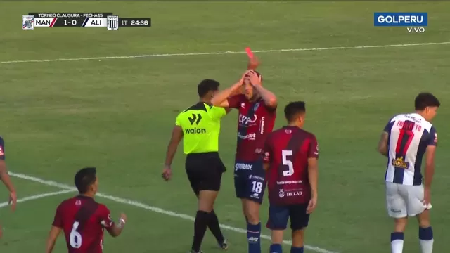 Alianza Lima vs. Mannucci: Falta contra Zanelatto en el borde del área y roja para Cortave