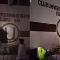 Barristas de Alianza Lima realizaron pintas en la fachada de Campo Mar &#39;U&#39;