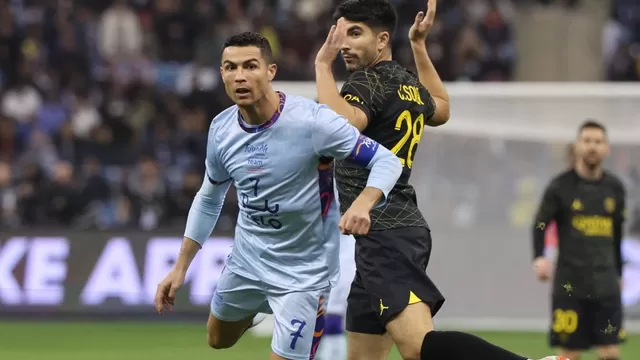 Cristiano Ronaldo y una magistral huacha de taco a Carlos Soler en el PSG vs. Riyadh