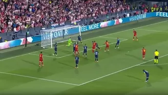 España vs. Croacia: Perisic salvó en la línea y evitó gol de Ansu Fati