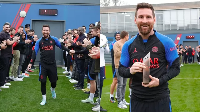 Lionel Messi fue recibido en PSG con un pasillo de honor y un trofeo