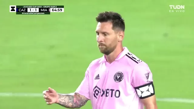 Lionel Messi y reacción al gol del empate de Cruz Azul sobre Inter Miami