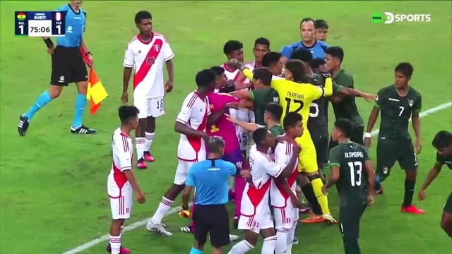 Un conato de bronca de armó entre la 'Bicolor' y su similar altiplánico en el Sudamericano Sub-17. | Video: DSports