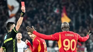 Roma vs. Fiorentina: Lukaku vio la tarjeta roja por criminal falta