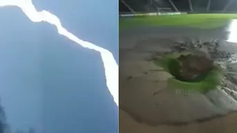 ¡Tremendo susto! Aficionado capta el momento en que un rayo impactó en un estadio de Brasil