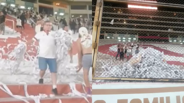 Universitario: Hinchas limpiaron la tribuna norte tras la victoria ante Cienciano