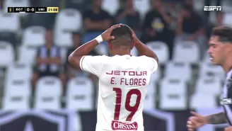 Edison Flores llevó peligro al arco de Botafogo. El &#39;Orejas&#39; sacó un disparo que pasó besando el poste. | Video: ESPN.