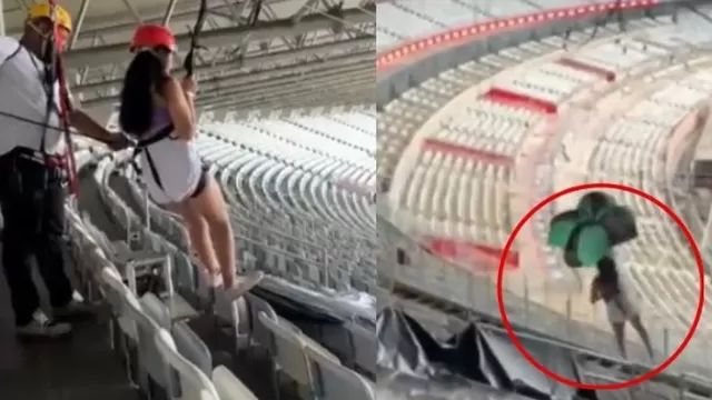 Una adolescente sufrió un accidente al intentar hacer canopy en el estadio Mineirao de Brasil