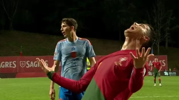 Cristiano Ronaldo reaccionó así tras el gol de España que deja fuera del 'Final Four' a Portugal