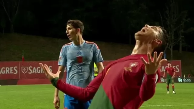 Cristiano Ronaldo y la reacción que se viralizó tras el gol de España y dejó sin &#39;Final Four&#39; a Portugal