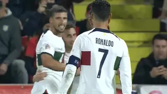 Cristiano Ronaldo y un extraño gesto tras gol de Diogo Jota ante República Checa