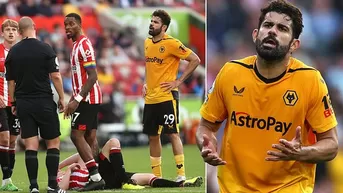 Diego Costa agredió a rival del Brentford: Le pegó un cabezazo y fue expulsado