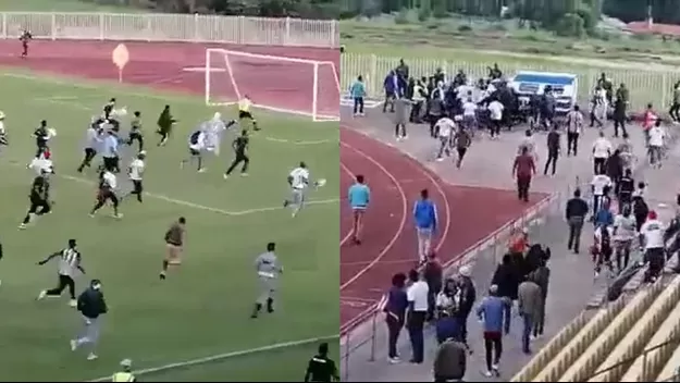¡Salvó su vida! Árbitro corrió a toda velocidad y evitó una paliza de hinchas