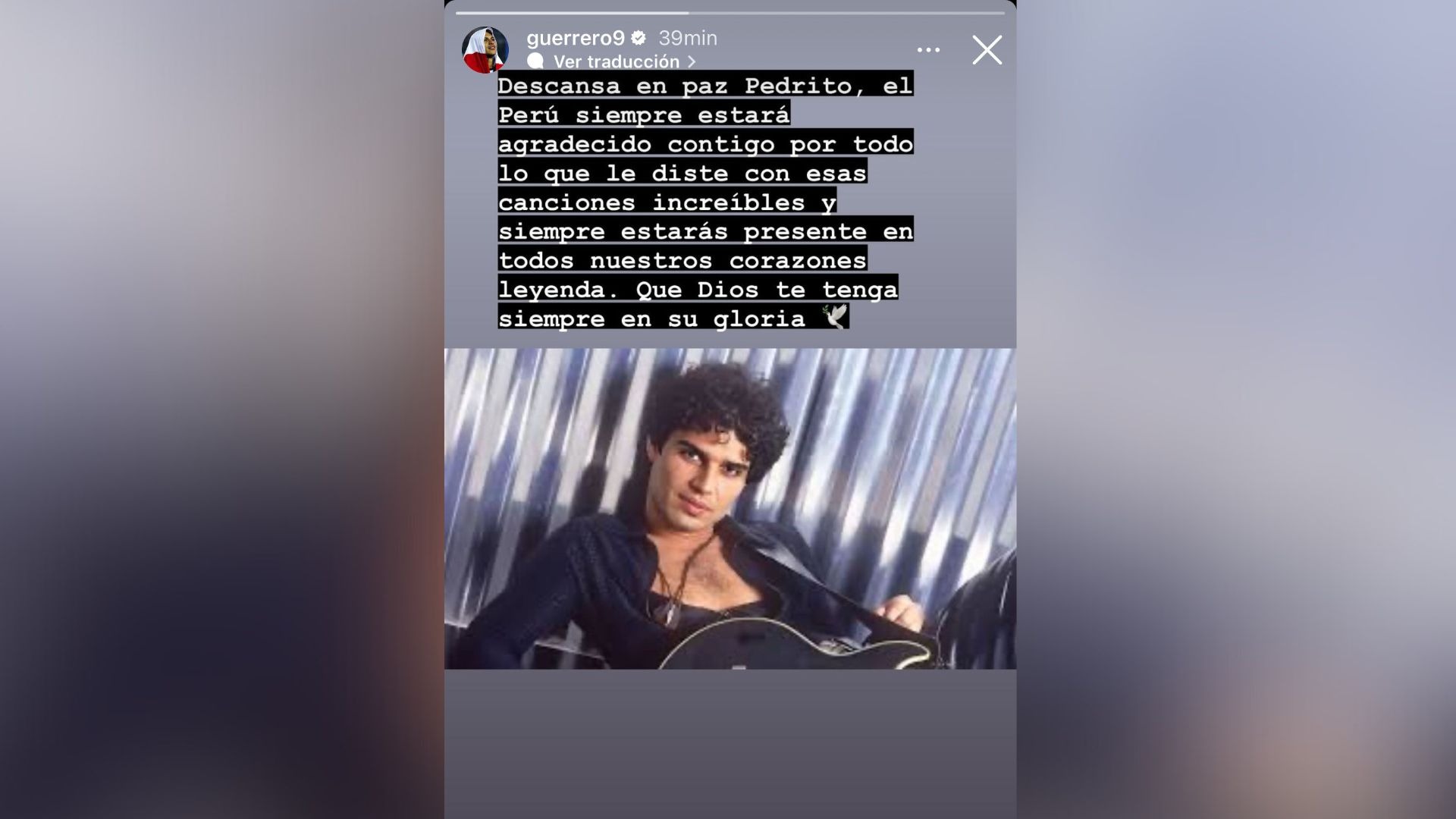Paolo Guerrero publicó este mensaje despidiéndose del cantante peruano fallecido el último jueves / Foto: @guerrero9