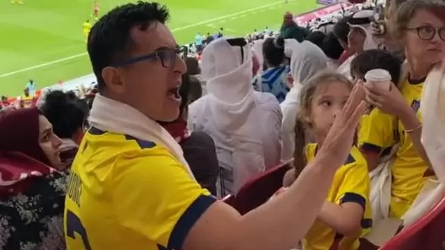 Qatar vs. Ecuador: Así terminó el hincha ecuatoriano que tuvo reclamo airado en las tribunas