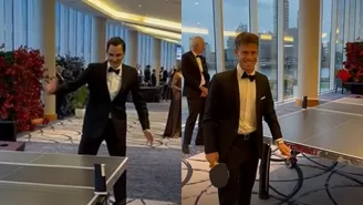 Roger Federer &#39;aniquiló&#39; a Diego Schwartzman en tenis de mesa