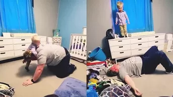 Viral: El tierno combate al estilo de la WWE entre padre e hijo